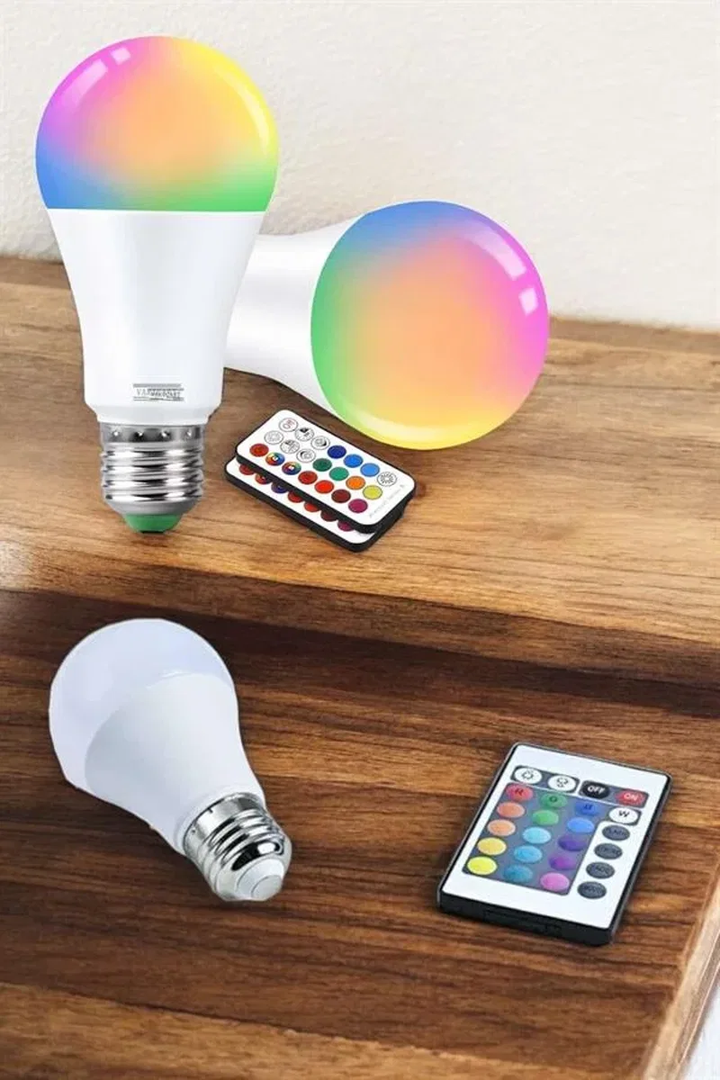 RGB Led Lamba Led Işık Ampul Renk Değiştirebilen 100 Watt görsel 3