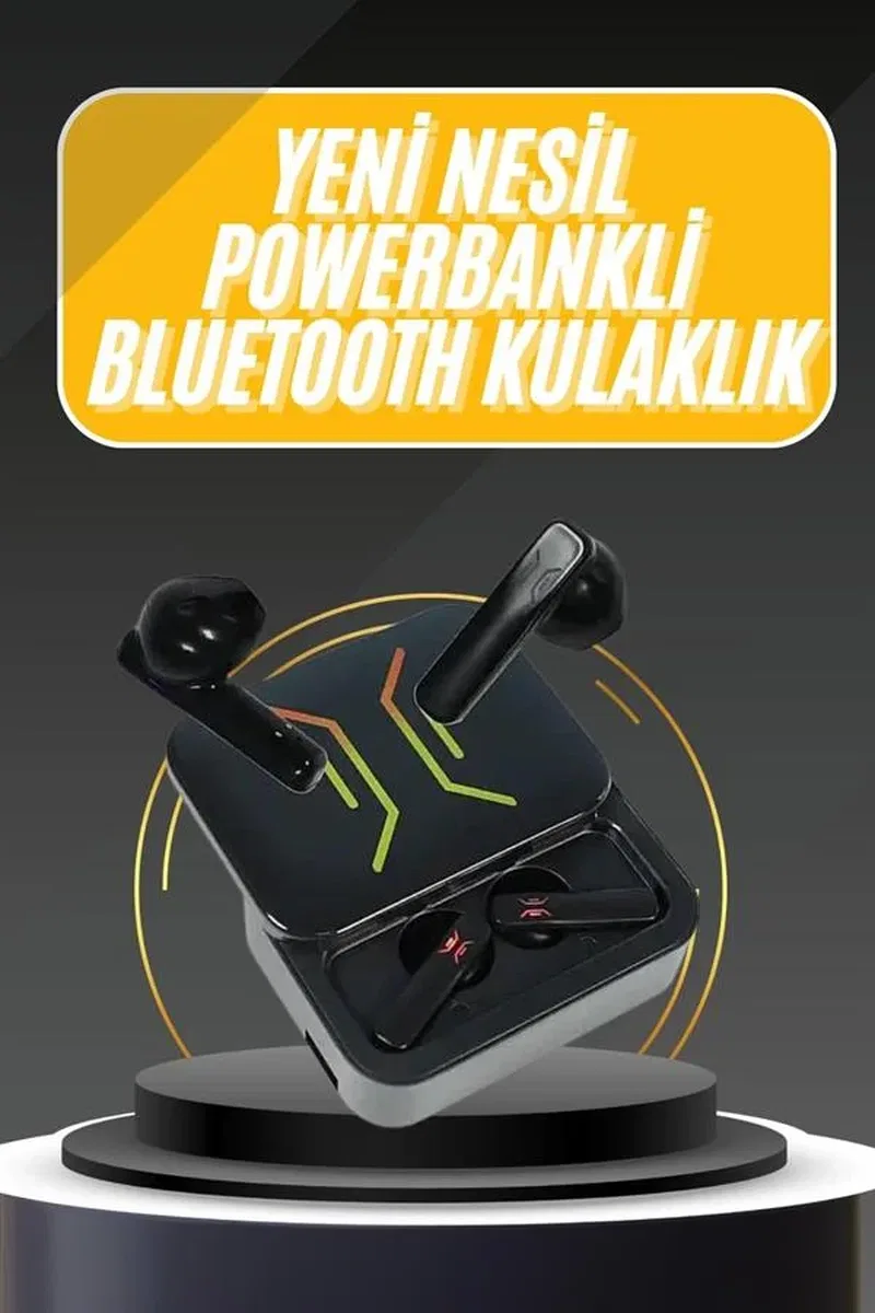 Powerbank Bluetooth Kulaklık Oyuncu Kulaklığı Yüksek Ses Kaliteli görsel 2
