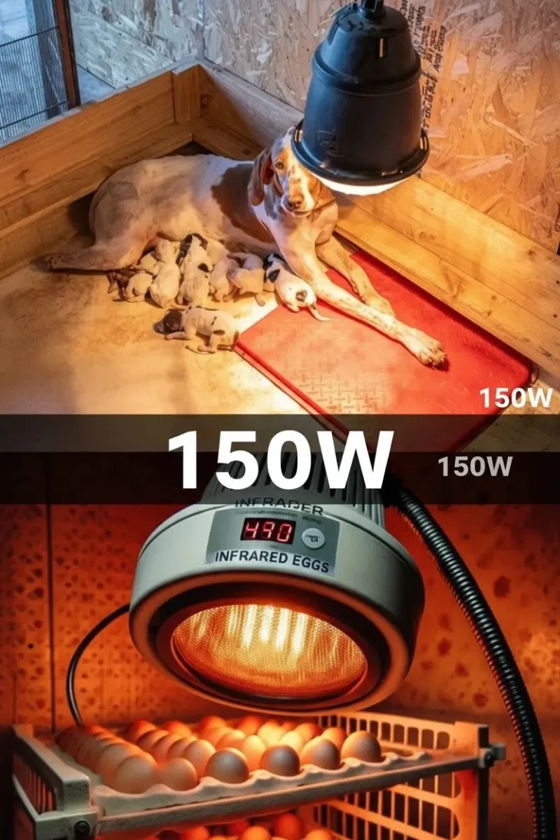 150w Kızılötesi (infrared) Isıtıcılı Hayvan Isıtma Ve Kuluçka Lambası (kırmızı Işık) E27 (kalın Duy) görsel 2