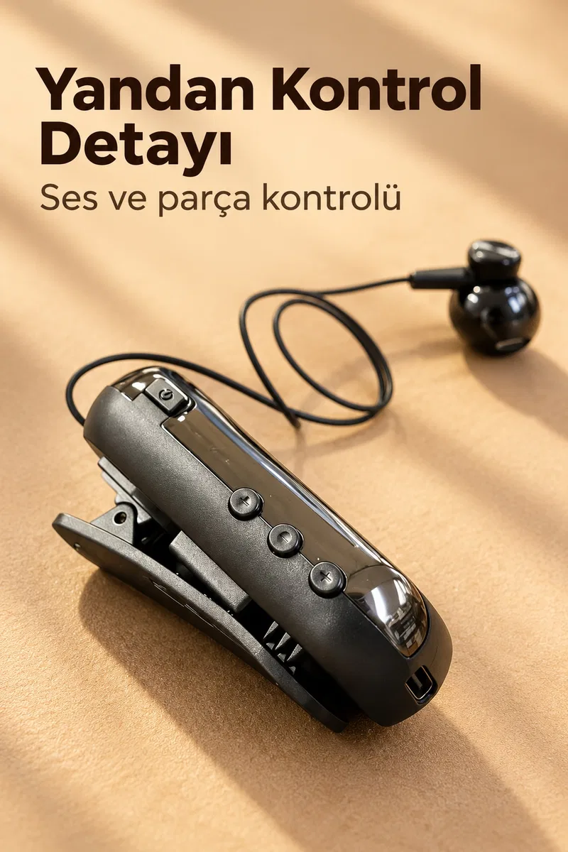 Geri Çekilebilir Kablolu Bluetooth Kulaklık görsel 2