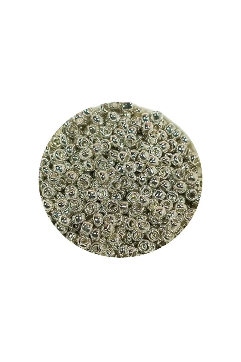 Dökme Cam Kum Boncuk (11/0) 2 mm - 20 Gram - Gümüş - BNC022 görsel 2