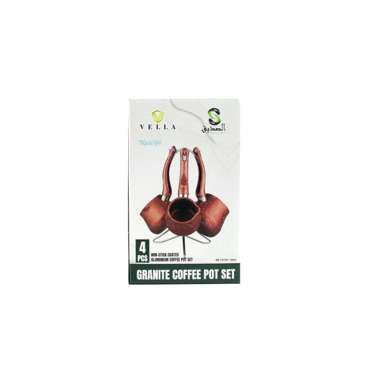 Granit Çelik Cezve Seti 4'lü (230/280/380 ml) Metal Standlı görsel 6
