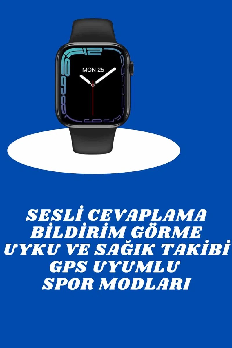 Akıllı Saat Nabız Ölçebilen Adımsayar Kalori Hesaplama Tema Değiştirme GPS Uyumlu görsel 2