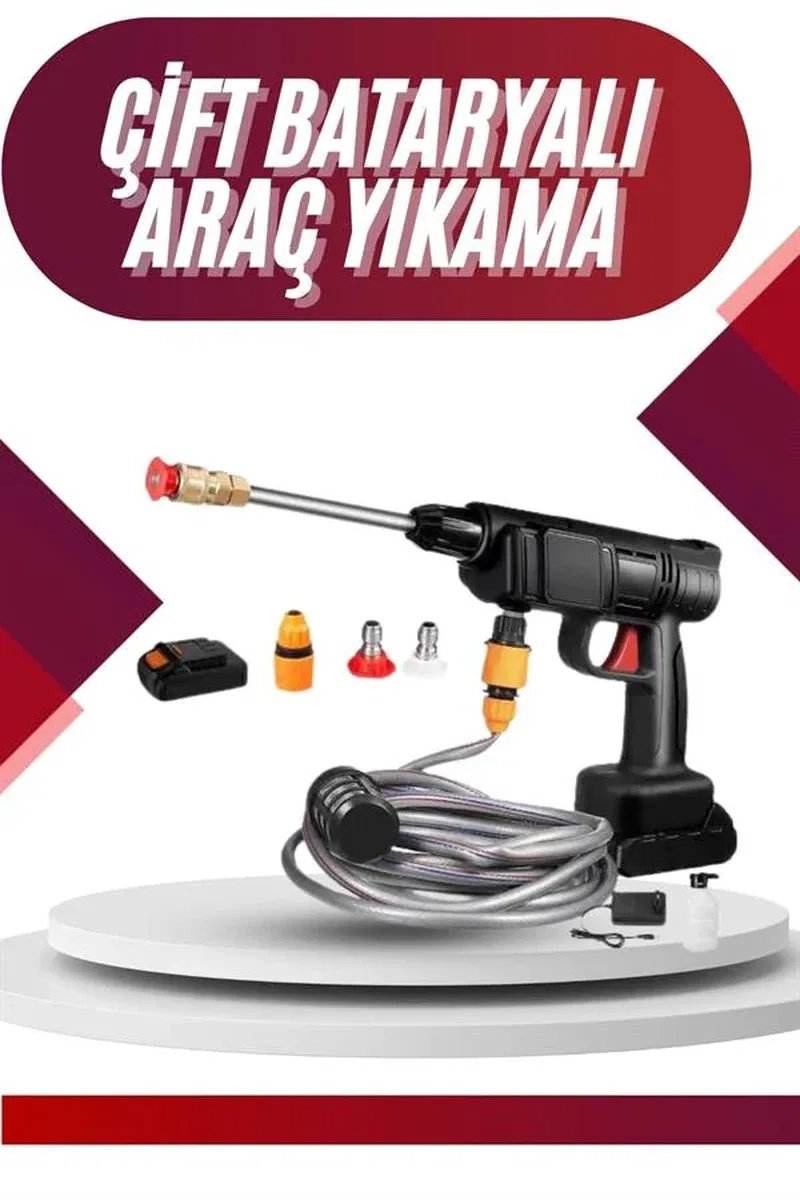 Oto Araba Yıkama Şarjlı Ve Yüksek Basınçlı Oto Yıkama Ve Sulama Tabancası görsel 2
