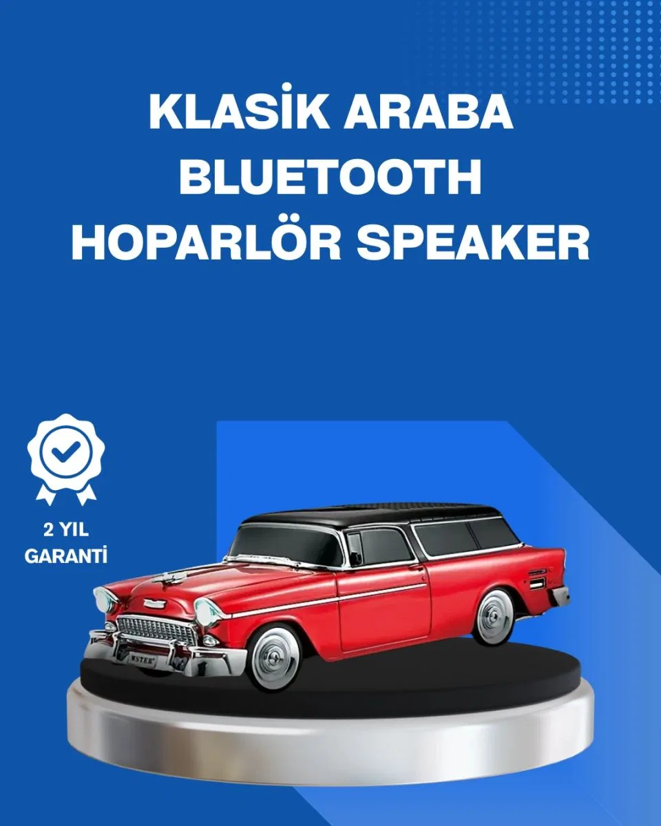 Retro Araba Şekilli Kablosuz Bluetooth Hoparlör