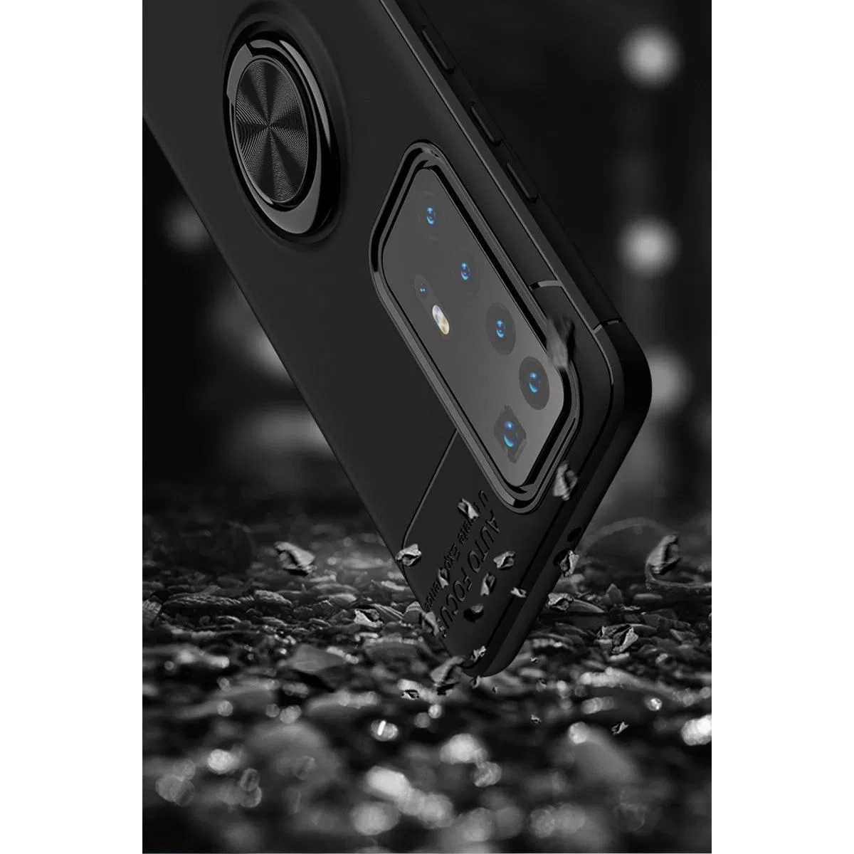 Huawei P40 Pro Kılıf Range Yüzüklü Silikon - Siyah görsel 5