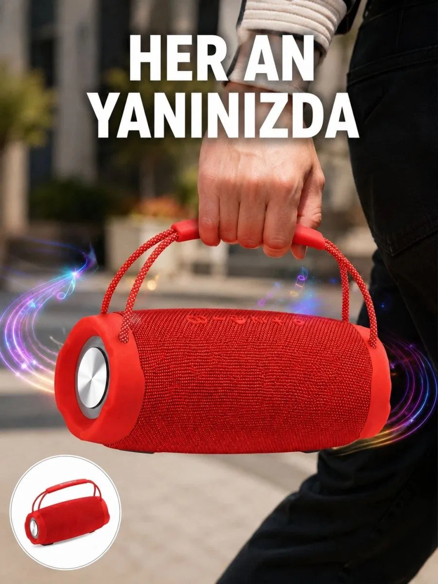 Tf Kart Ve Aux Destekli Ipx6 Suya Dayanıklı Bluetooth Hoparlör Yeni Nesil