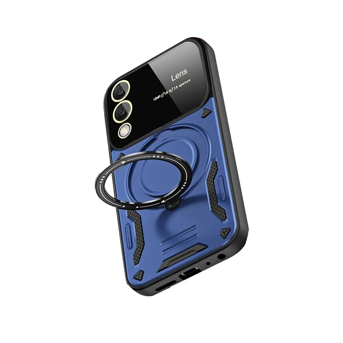 Samsung Galaxy S25 Edge Kılıf Joy Lens Standlı Kapak - Lacivert görsel 4