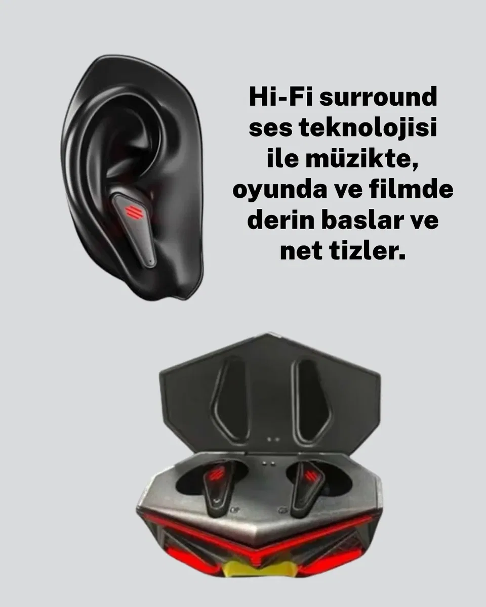 Led Işıklı Kablosuz Bluetooth 5. 0 Kulaklık Yeni Nesil görsel 4