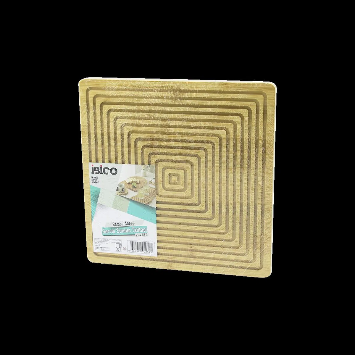 Bambu Servis ve Sunum Tahtası 28x28 cm (Çift Taraflı) görsel 2