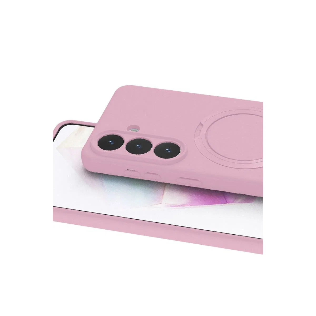 Samsung Galaxy S26 Regal Magsafe Standlı Kapak - Açık Pembe görsel 3