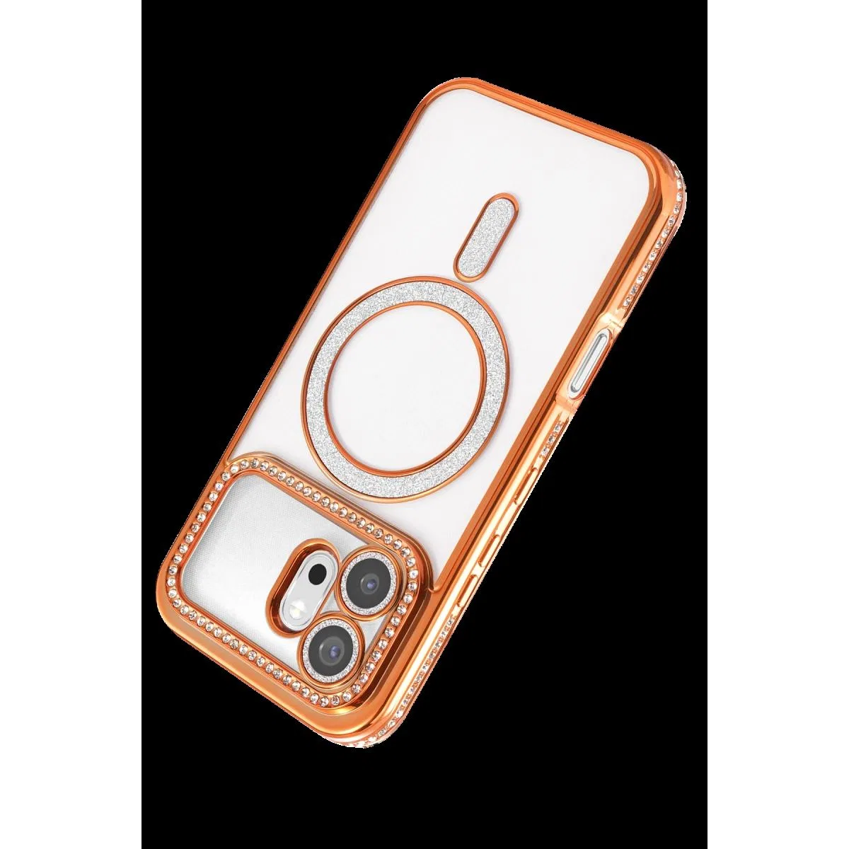 Huawei Honor 600 Joke Simli Magneticsafe Kılıf - Turuncu görsel 3