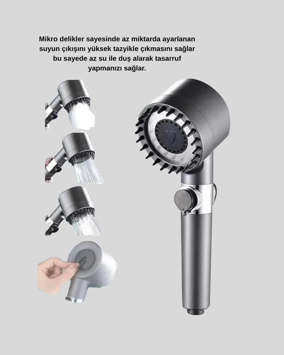 Spa Etkili Masaj Uçlu Duş Başlığı Ergonomik Tasarım görsel 2