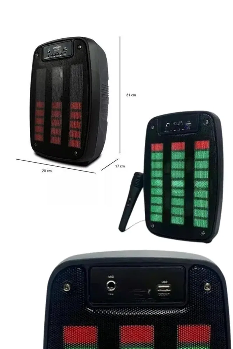Bluetooth Hoparlör Taşınabilir Şarjlı Işıklı Büyük Boy Yüksek Ses Kaliteli görsel 3