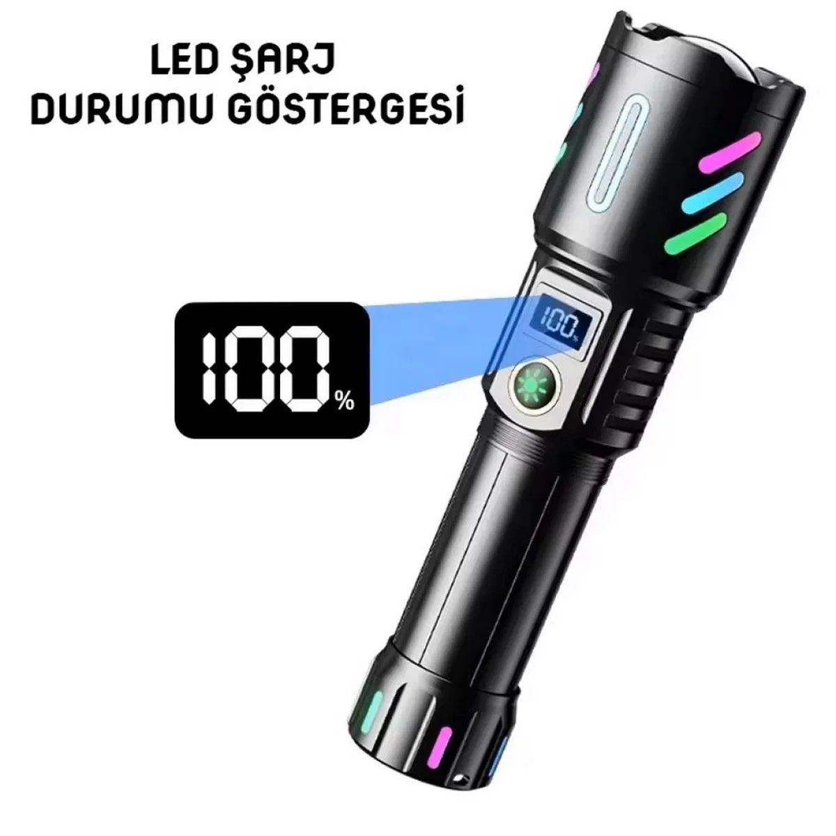 Wison Ws-9944 20w Zoomlu Fosforlu Metal Şarjlı El Feneri görsel 5