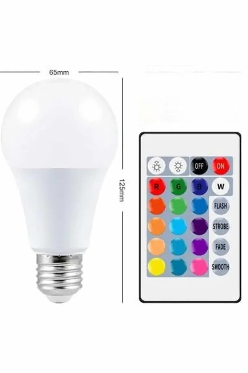 Ambiyans Aydınlatma RGB Led Lamba Kumandalı Renk Değiştirebilen görsel 5