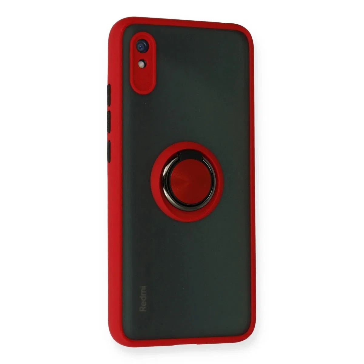 Xiaomi Redmi 9a Kılıf Montreal Yüzüklü Silikon Kapak - Kırmızı görsel 2