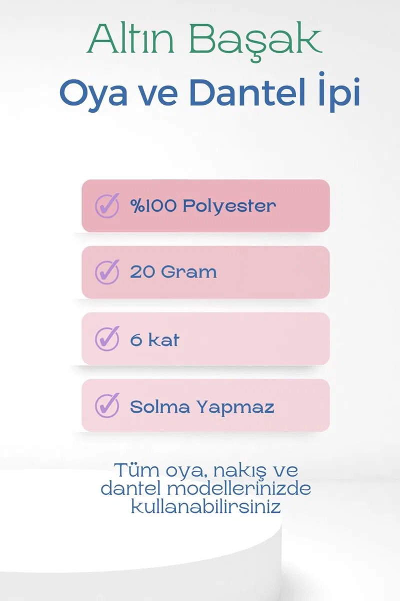 Altınbaşak Oya ve Dantel İpi 20 gr - Royaleks - No: 074 görsel 2