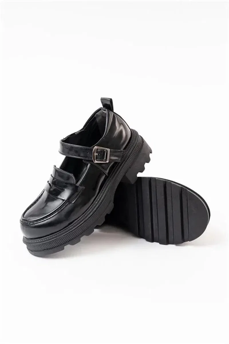Kadın Rugan Loafer Ayakkabı Ayakkabı Tabanlı Yüksek Esnek Casual görsel 4