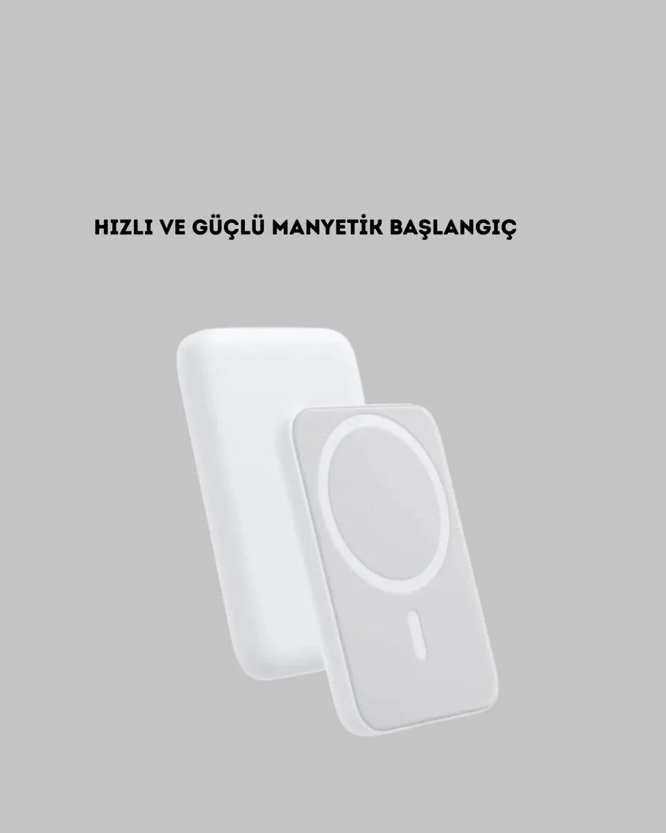 Manyetik Kablosuz Powerbank – iPhone 12/13/14/15 Uyumlu, Hızlı Şarjlı, Ultra Hafif görsel 3