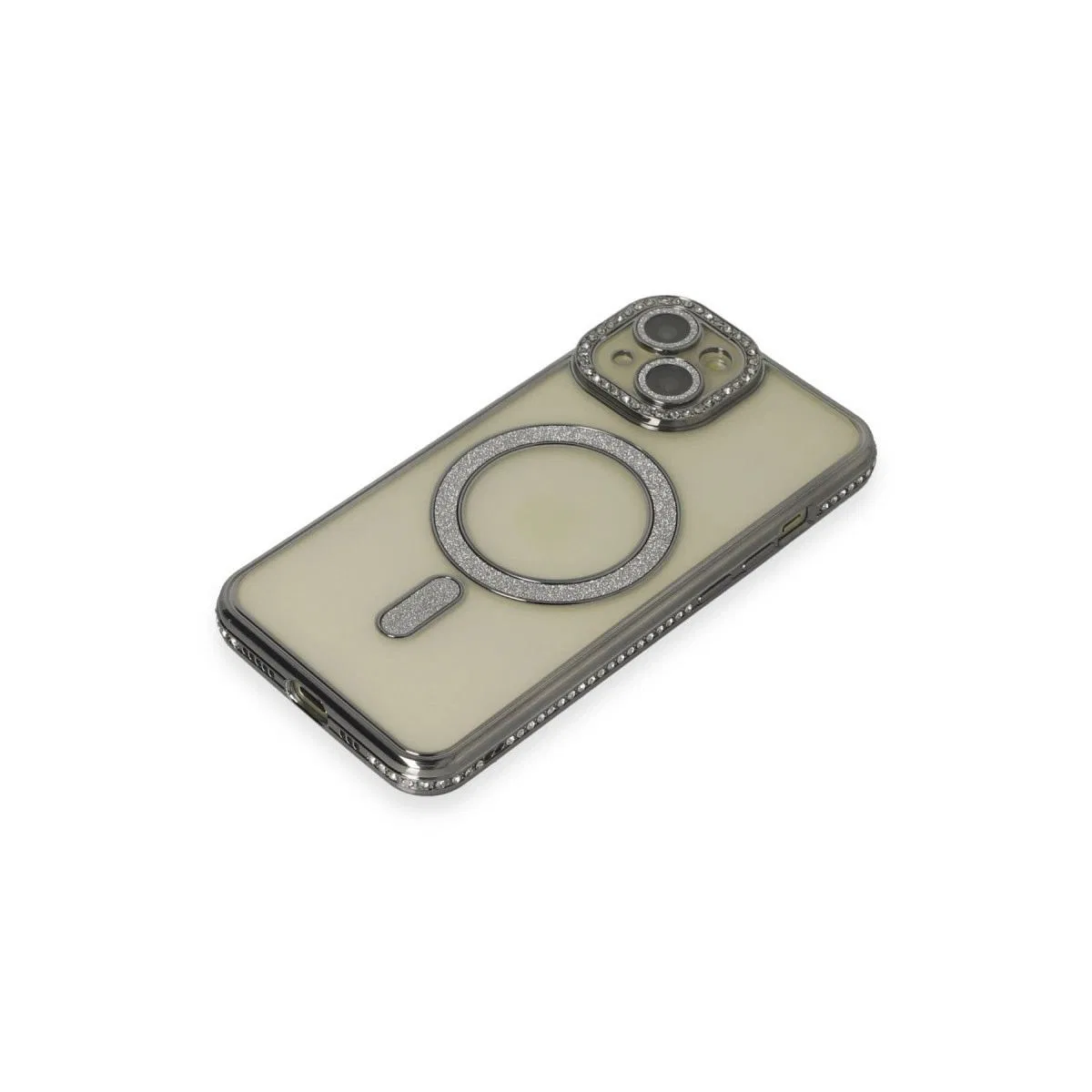 Apple İphone 15 Kılıf Joke Simli Magneticsafe Kılıf - Gri görsel 3