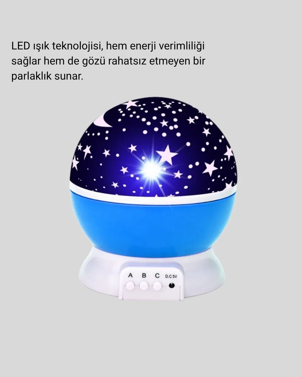 Renkli LED Gece Lambası 6 Işık Modlu Çocuk Odası Atmosfer Aydınlatma görsel 2