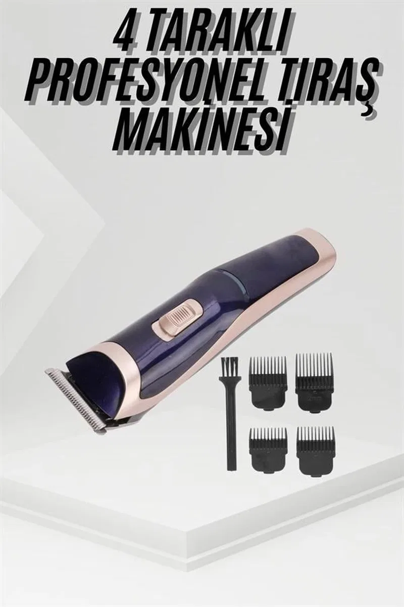 Tıraş Makinesi 4 Başlıklı Paslanmaz Çelik Bıçaklı Tüm Saç Tiplerine Uygun görsel 3