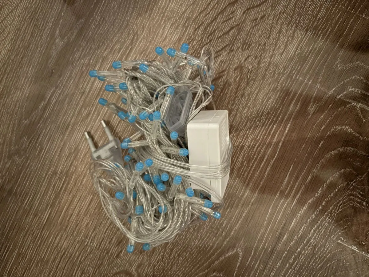 10m 100 Led Damla Uçlu Mavi Işık Şeffaf Kablo Mz-17-6 görsel 2