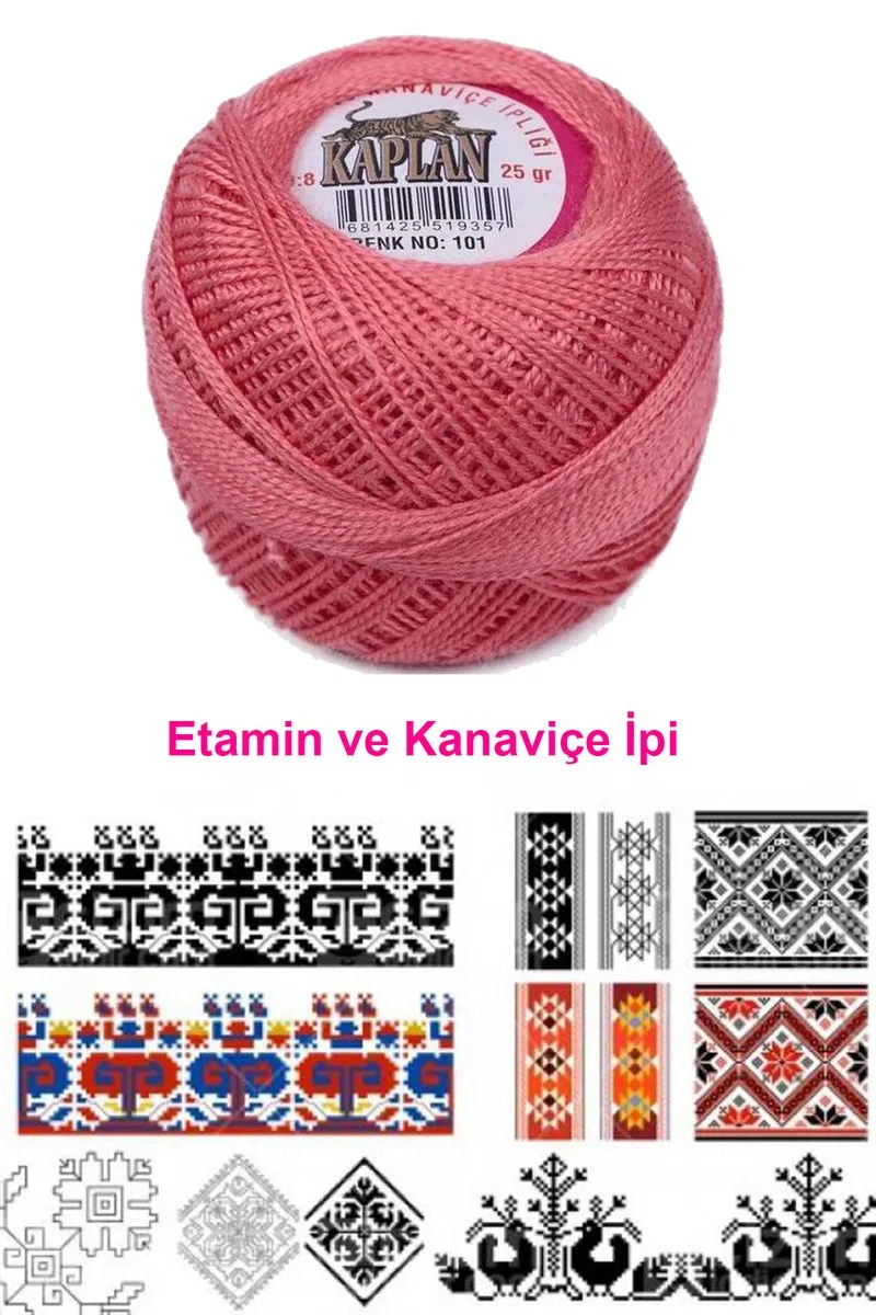 Kaplan Etamin Ve Kanaviçe İpi 8 No Kod/Renk: 101 - Royaleks görsel 2