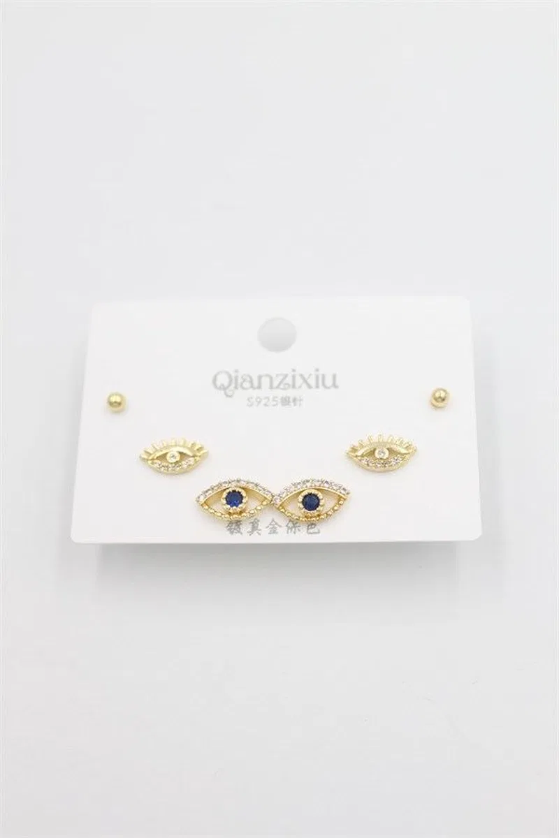 Çoklu Set Küpe - Altın