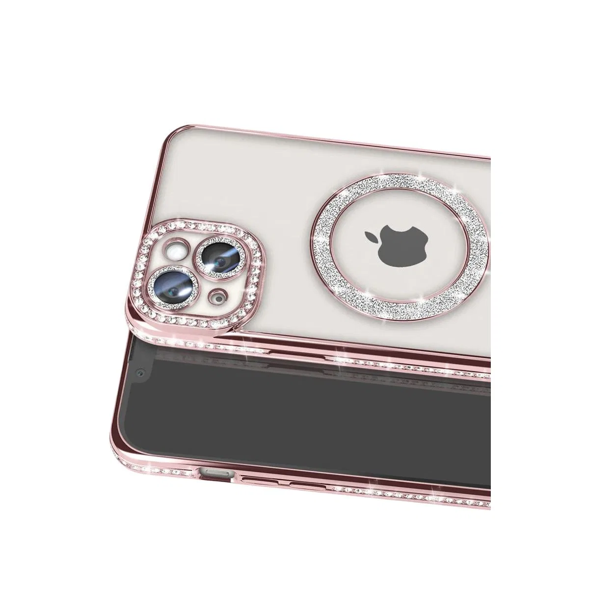 Apple İphone 15 Kılıf Joke Simli Magneticsafe Kılıf - Pembe görsel 2