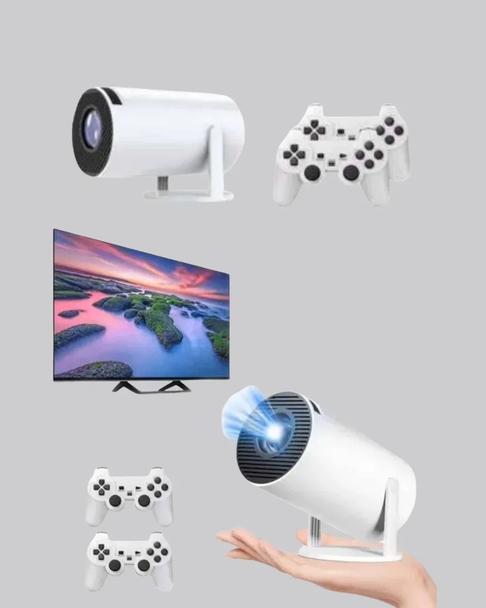 Taşınabilir Projeksiyon Cihazı 4K Destekli Wi-Fi Kablosuz Ekran Yansıtma görsel 2