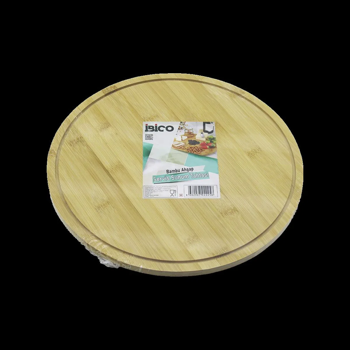 Yuvarlak 29. 7 cm Bambu Döner Sunum Tepsisi (360°) görsel 2