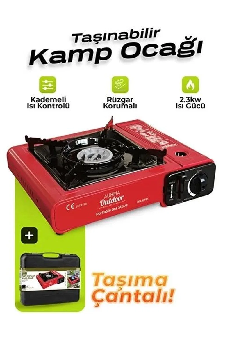 Portatif Kamp Ocağı 2. 3kw | Taşınabilir Tekli Gazlı Ocak | Rüzgar Geçirmez