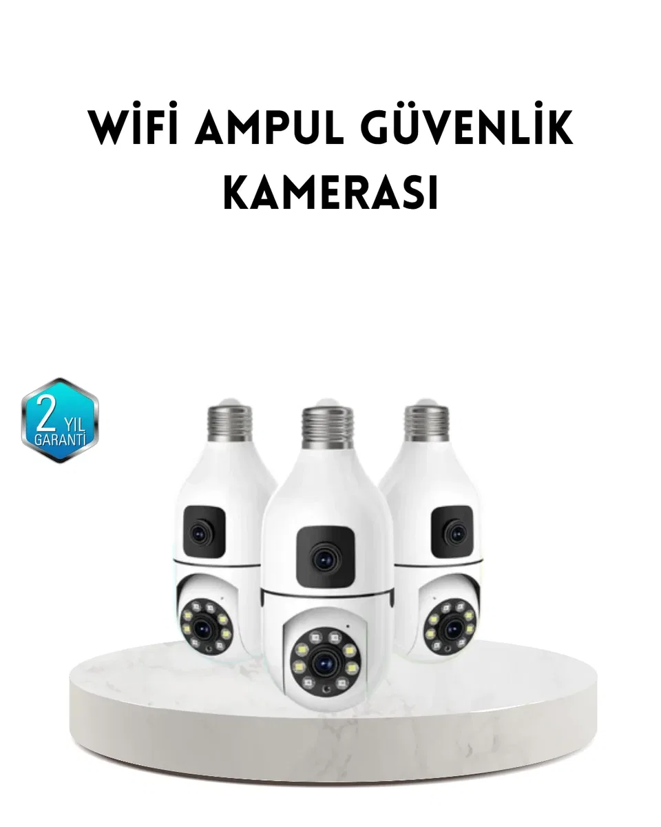 Ampul Tipi WiFi Kamera 2MP Lensli Full HD Görüntü ve Akıllı Hareket Algılama (Kopya)