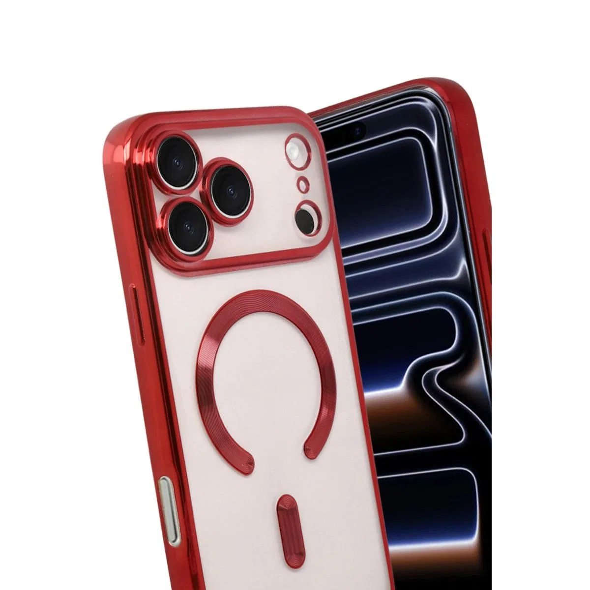 Apple İphone 17 Pro Max Kross Magneticsafe Kapak - Kırmızı görsel 3
