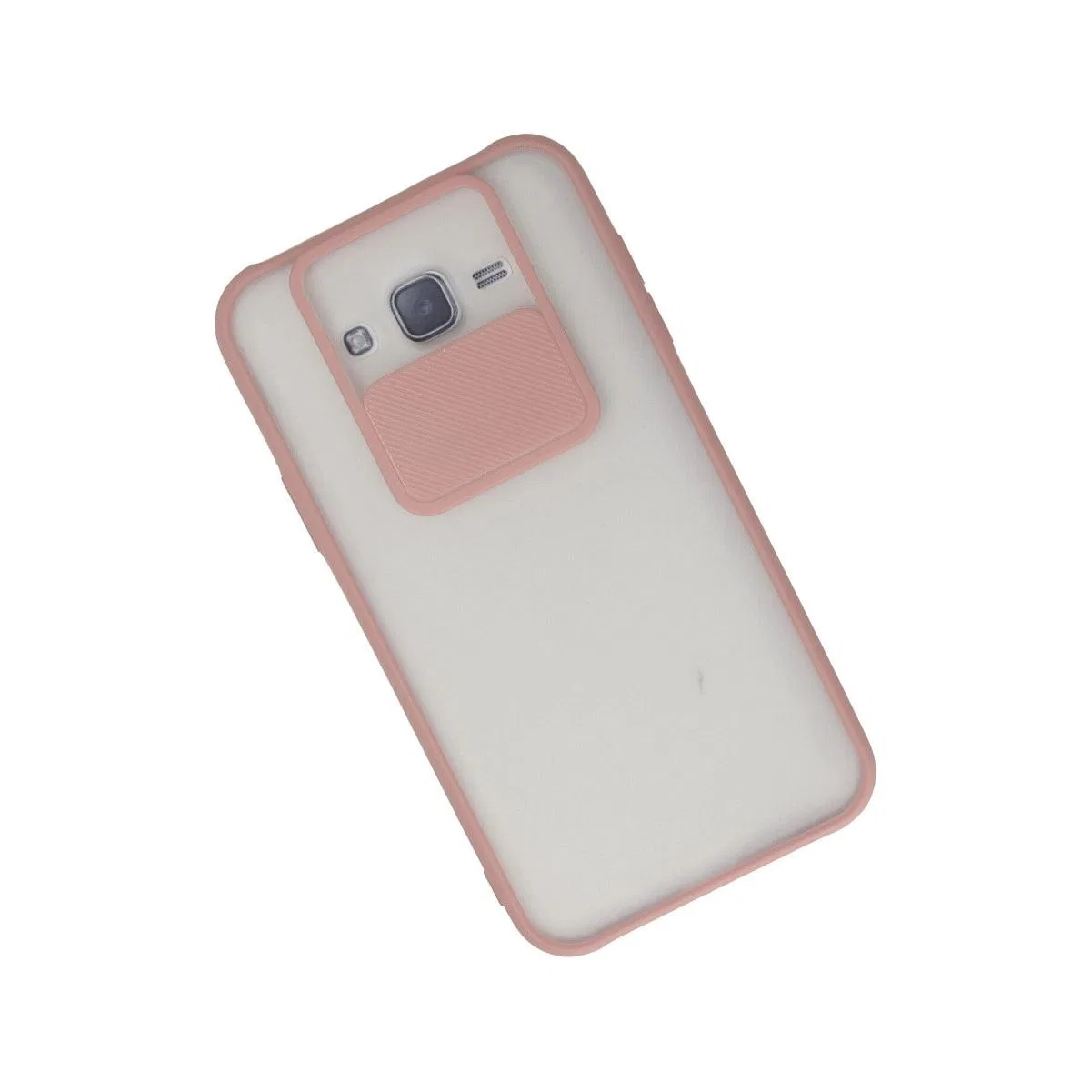 Samsung Galaxy J7 Kılıf Palm Buzlu Kamera Sürgülü Silikon - Pembe görsel 3