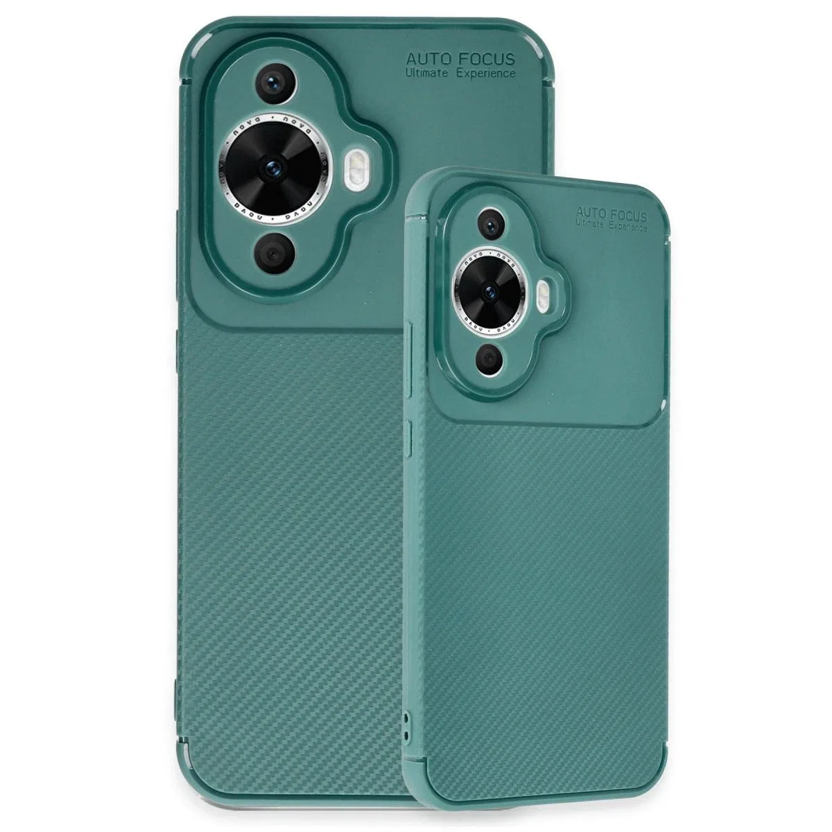 Huawei Nova 12s Kılıf Auto Focus Karbon Kapak - Koyu Yeşil görsel 3