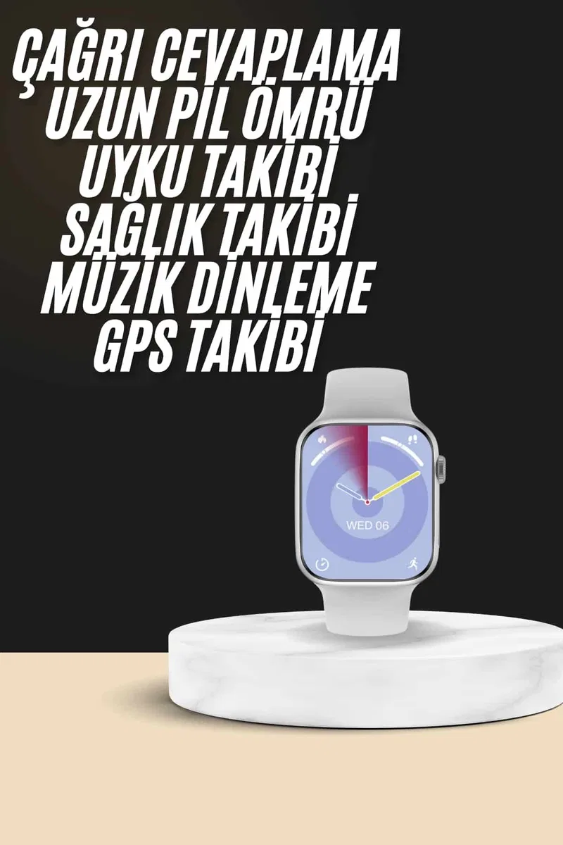 Akıllı Saat Kulaklık Hediyeli Uyku ve Sağlık Takibi Yapabilen Uzun Ömürlü görsel 2