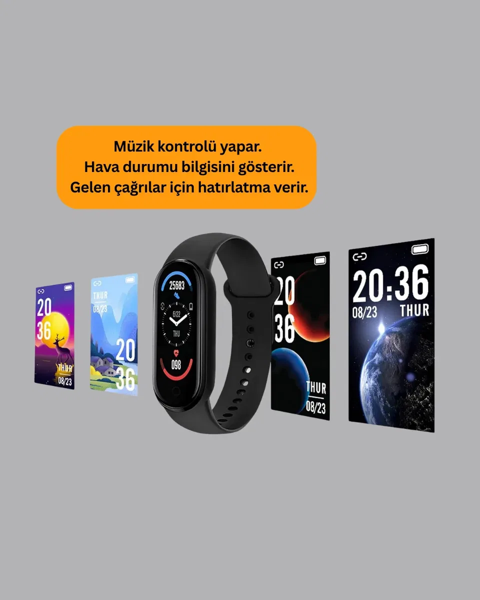 TPU ve Silikon Kordonlu Akıllı Bileklik – 20 Gün Bekleme Süresi Yeni Nesil görsel 3