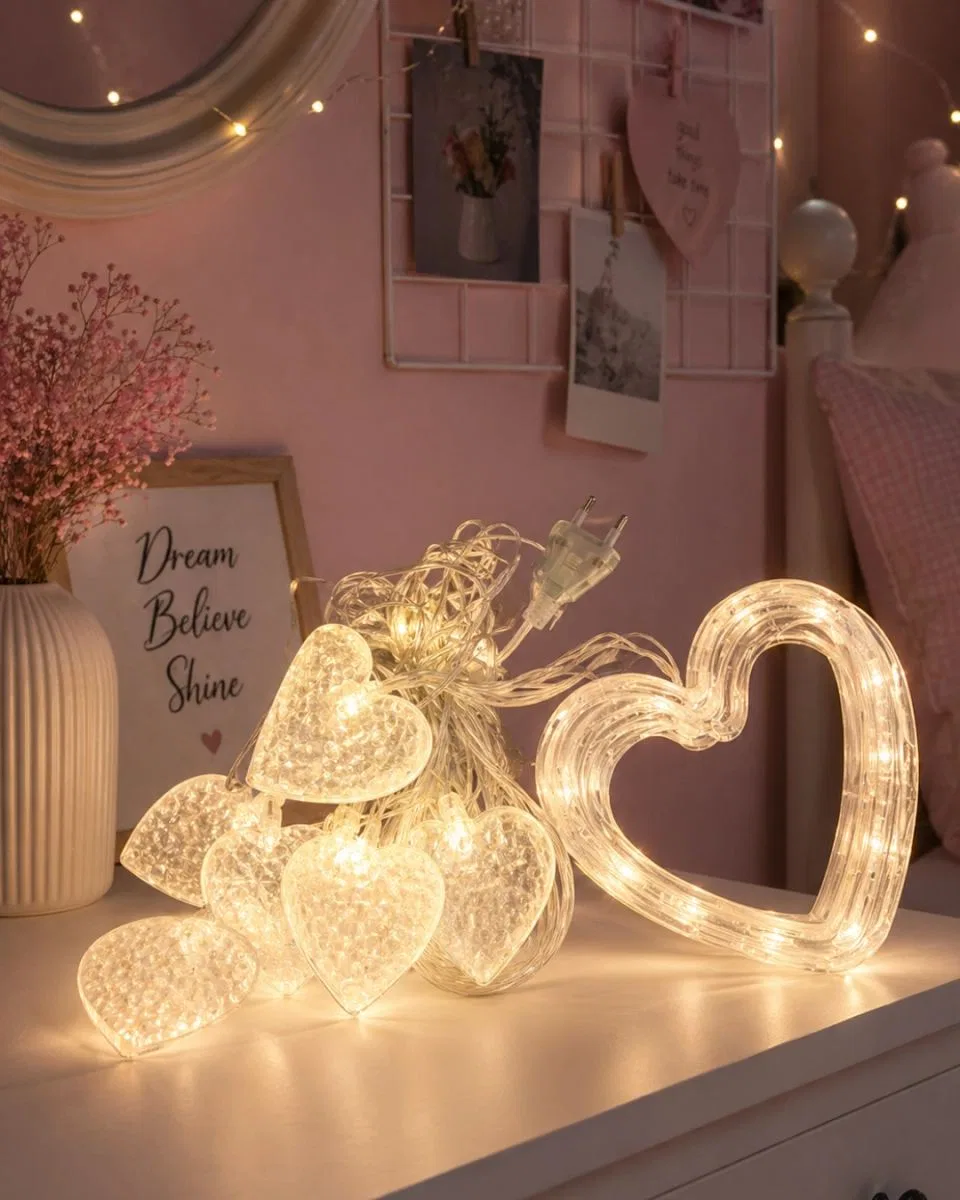 Kalp Figürlü Led Neon Dekor Işığı Romantik Ortam Aydınlatması