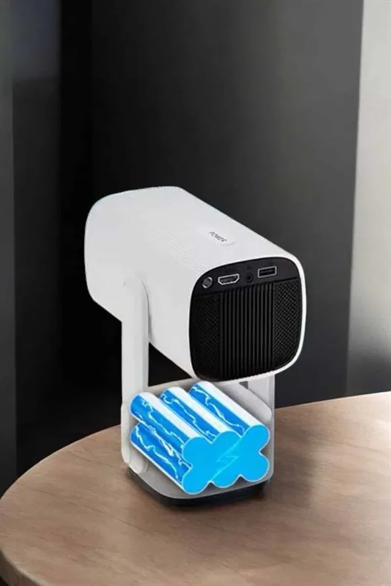 Akıllı Projeksiyon Powerbankli Taşınabilir Sinema Projektörü 4k HD Kaliteli Yeni Nesil görsel 3