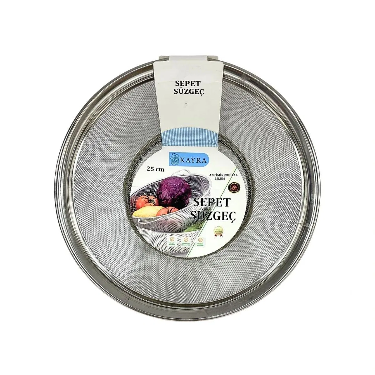 25 cm Kulpsuz Metal Sepet Süzgeç