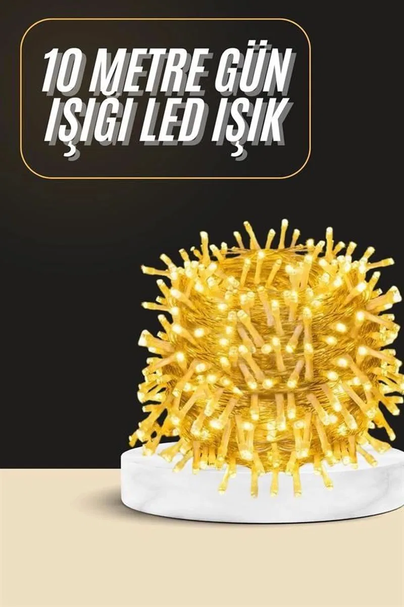 10 Metre Günışığı Led Işık Fişli Dekoratif Ortam Aydınlatması 3 Modlu Led Şerit Işık görsel 2