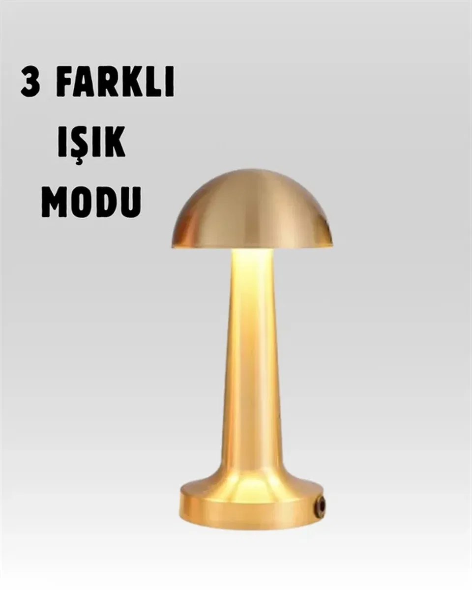 USB Şarjlı Dokunmatik LED Masa Lambası – 3 Renk Modu & Dimmer görsel 2