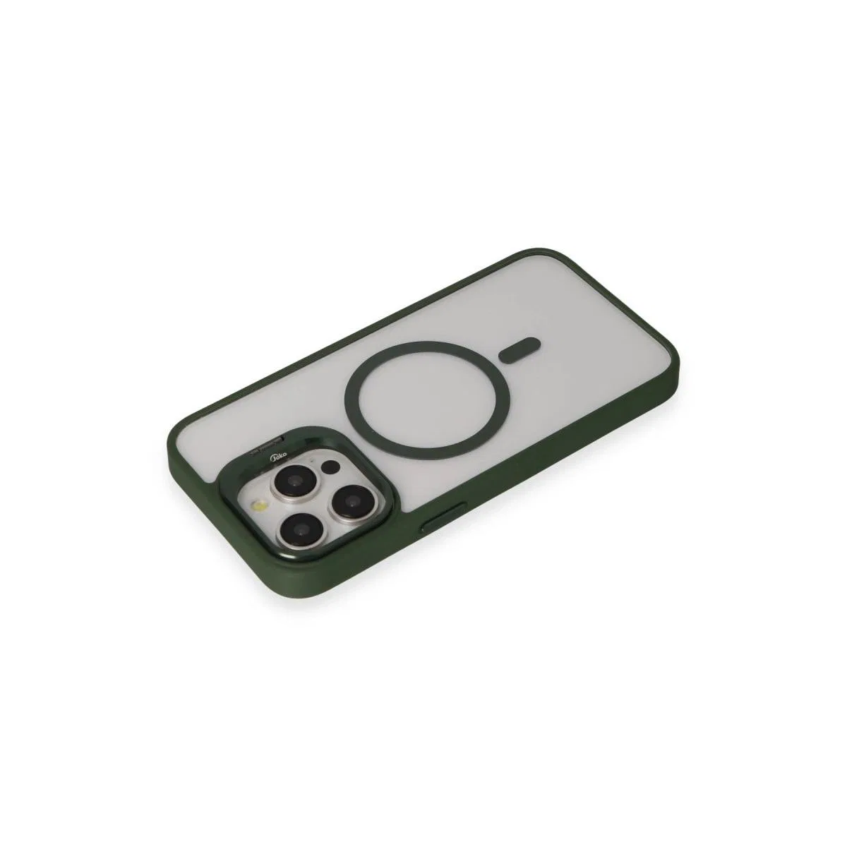 Joko Apple İphone 15 Pro Max Kılıf Roblox Lens Magsafe Standlı Kapak - Koyu Yeşil görsel 3