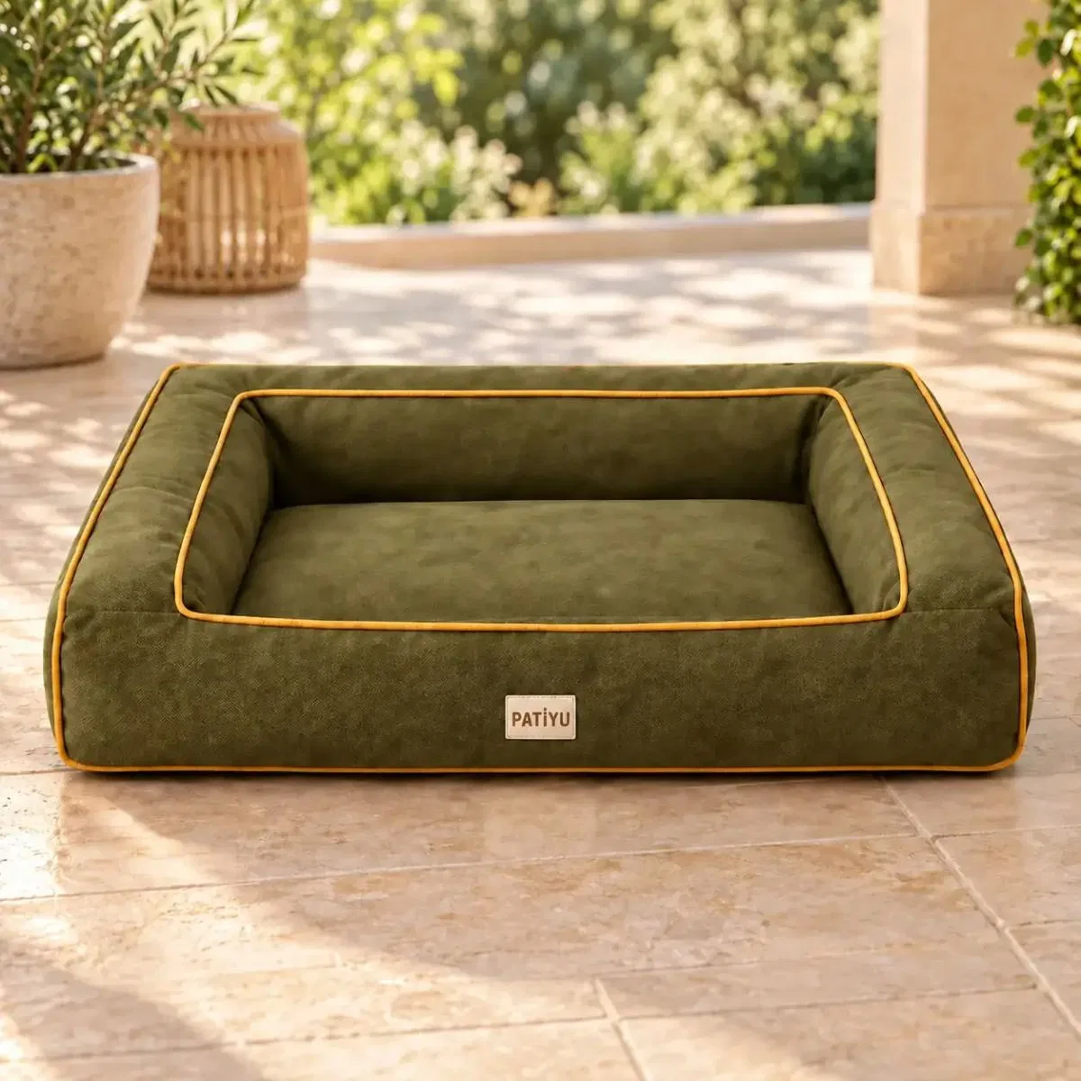 Kedi Köpek Yatağı Sofa Bed - Kiremit · Haki
