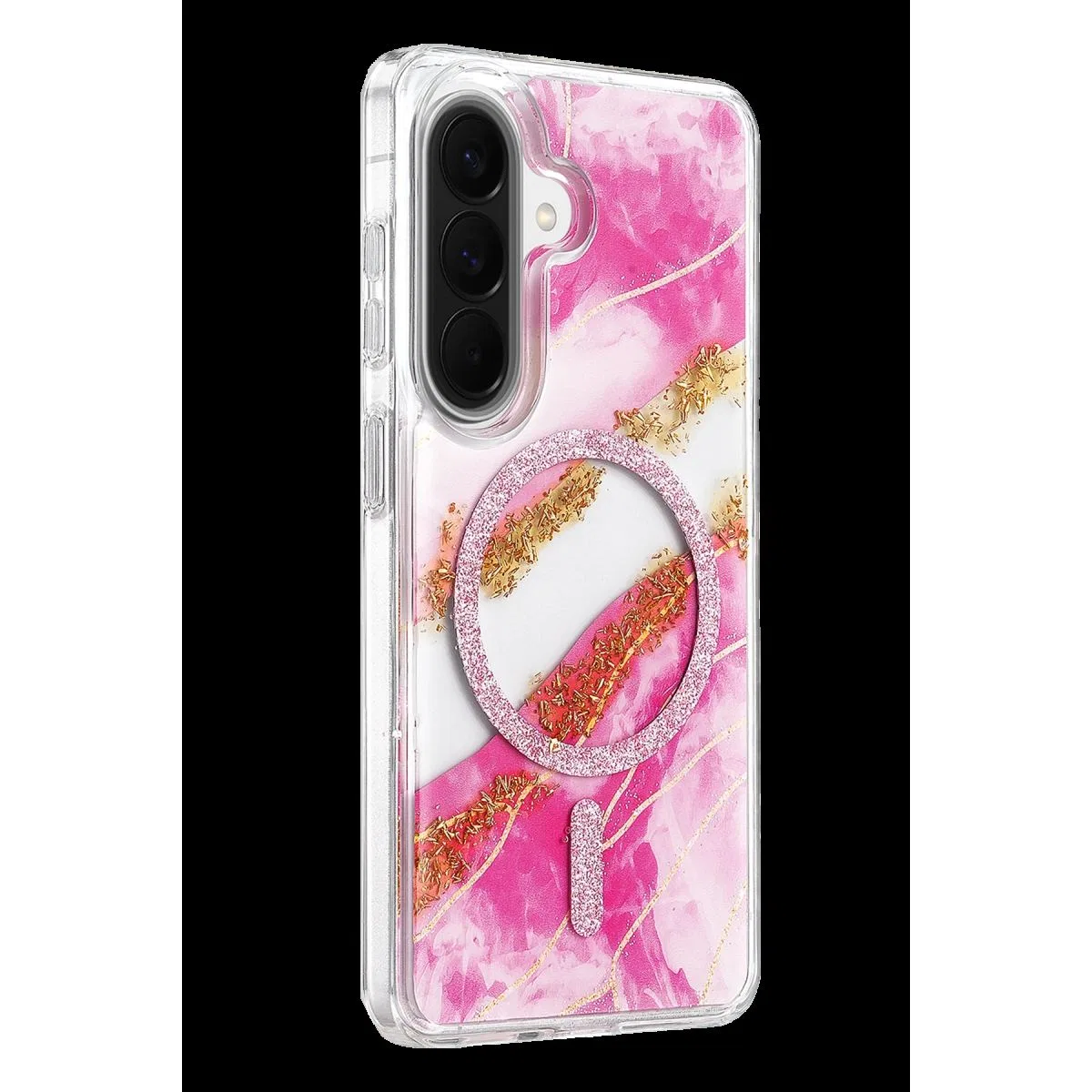 Onegif Samsung Galaxy A37 5g Lotus Simli Magsafe Kapak - Pembe görsel 2