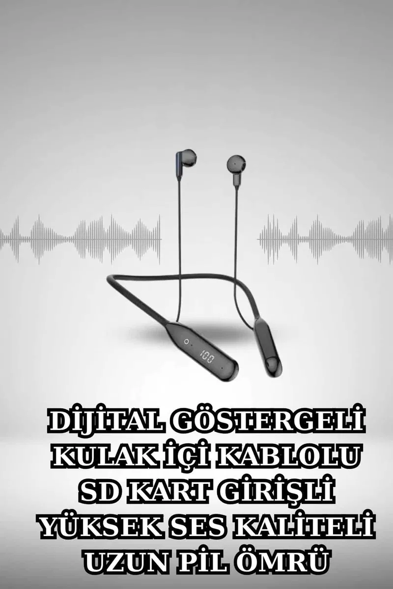 Alarm ve Titreşim Özellikli Akıllı Saat ve Mikrofonlu Kablolu Bluetooth Kulaklık 60 Saat görsel 2