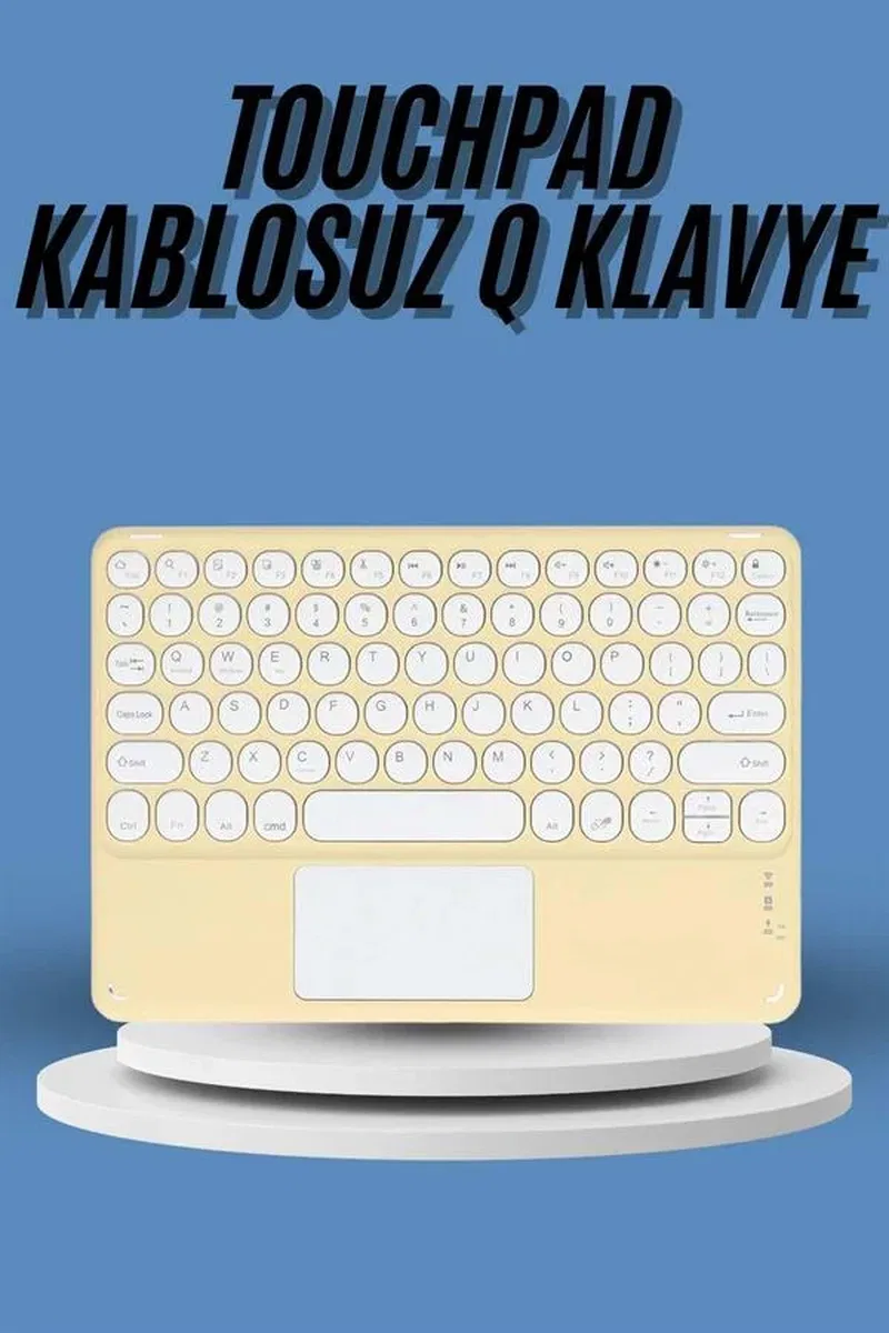 Touchpad Tüm Cihazlara Uyumlu Bluetooth Klavye Touchpad Slim Kablosuz Wifi Q Klavye görsel 2